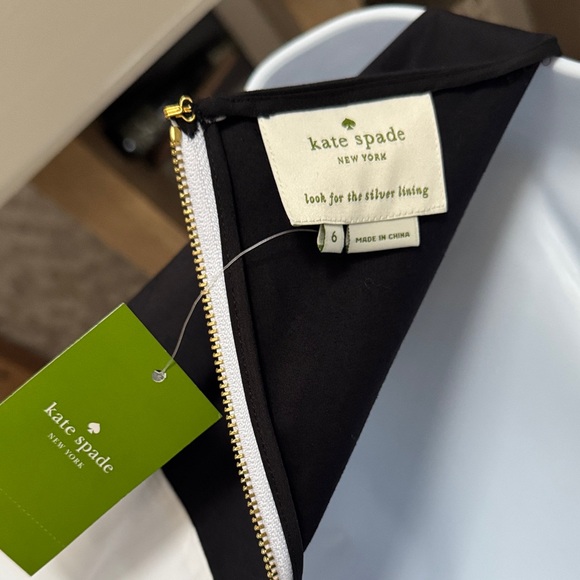 Kate Spade Boatneck Fit & Flare Black & White Rio de Janeiro Midi Dress NWT sz 6 - Picture 7 of 11